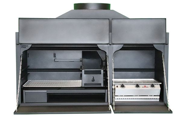 1650 mm Combination braai - with 3Burner gas BBQ